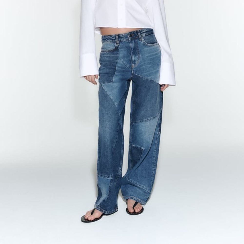 Zara ZW PATCHWORK JEANS NEW - Picture 9 of 10